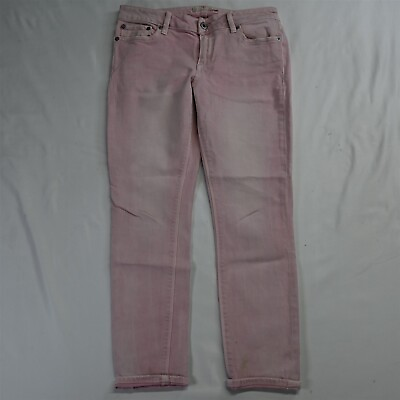#ad Lucky Brand 4 27 Lolita Capri Slim Pink Stretch Denim Womens Jeans