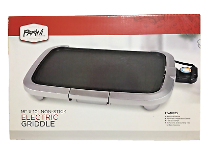 #ad PARINI Electric Griddle 16quot; x 10quot; Non Stick Cool Touch Easy Clean NEW amp; SEALED