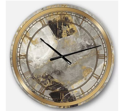 #ad DESIGNART GLAM GOLD DESERT Oversized Fashion Metal Wall Clock $65.99