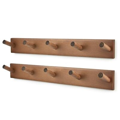 #ad 2 Pack Coat Rack Wall Mount 17 Inch Heavy Duty Rustic Coat Hooks for Hanging ...