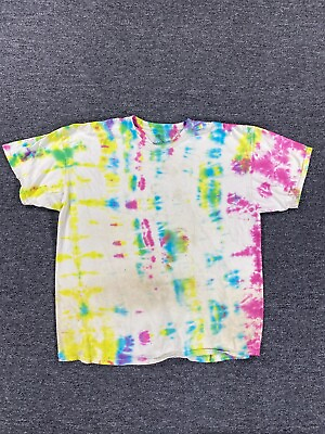 #ad VINTAGE Tye Dye Tee Shirt Adult 2XL Multicolor Short Sleeve Jerzees Hippie Mens