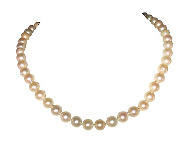 #ad 14 kt Gold Creamy White Cultured Pearl Necklace