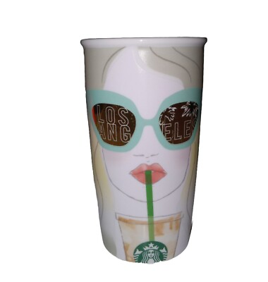 #ad 2016 Starbucks Los Angeles Double Wall Traveler Ceramic Tumbler 12oz Sunglasses