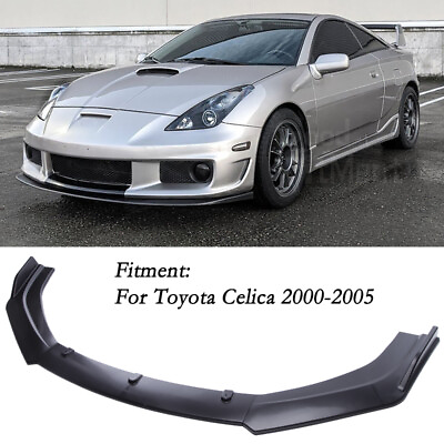 #ad For Toyota Celica 2000 2005 3Pc Black Front Bumper Lip Splitter Spoiler Body Kit