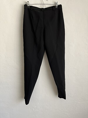 #ad Leon Max Limited Edition Woman Black Wool Blend Straight Leg Pants 4 MSR $198