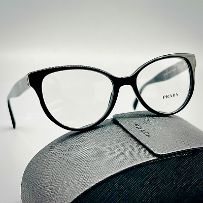 #ad Prada VPR 01U 1AB 101 Women Eyeglasses 52 17 140mm Black 100% Authentic