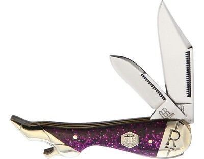 #ad Rough Ryder RR2016 Sparkle Leg Knife Purple Folding Pocket Knife