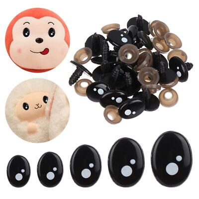 #ad 100xBlack Plastic Safety Eyes For Teddy Bear Doll Toy Animal Felting Accessories