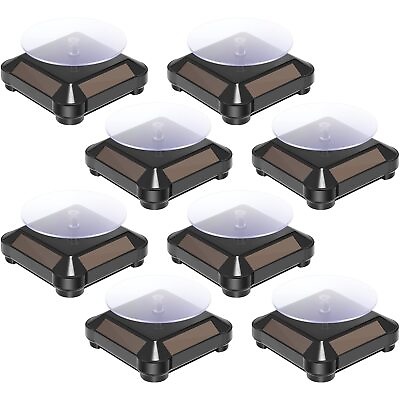 #ad 8 Pcs Solar Rotating Stand Turntable Battery Powered Double Use Solar Display...
