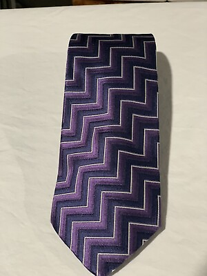 #ad VERSACE Purple Geometric Stripes NWOT