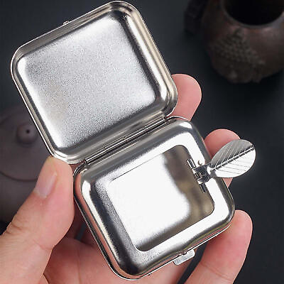 #ad Portable Ashtray Stainless Steel Pocket Ashtray Mini Ashtray with Lid Cigaretbe