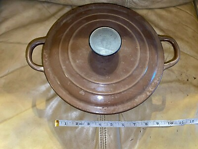 #ad Chocolate Brown Le Creuset #x27;D#x27; Cast Iron Dutch Oven with Lid. Made in France $79.75