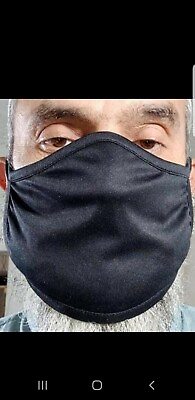#ad 50 Soft Polyester Face Black Mask Double Layer Reusable and Washable Unisex $90.00