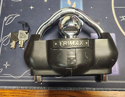 #ad Trimax UMAX100 Premium Universal Dual Purpose Coupler Lock Black 2 keys #2074