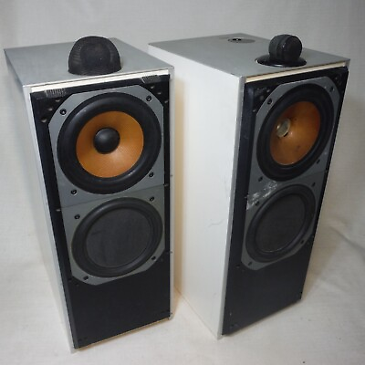 #ad Bamp;W BOWERS WILKINS DM 7 DM7 SPEAKERS SET PAIR WHITE ENGLAND MADE COSMETIC ISSUES