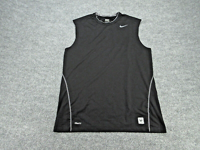 #ad Nike Pro Shirt Mens Large Black Crew Neck Sleeveless Activewear Tank Tee Adult L