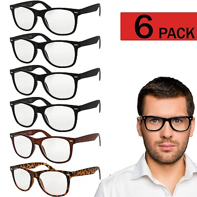 #ad Reading Glasses Mens Womens Reader 6 Pack Style Frames Style NEW Retro Look