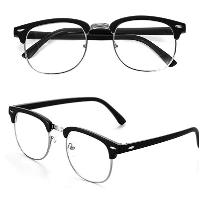 #ad Computer Glasses Anti Eye Strain UV Glare 2 Pack Fashion Round Half Frame