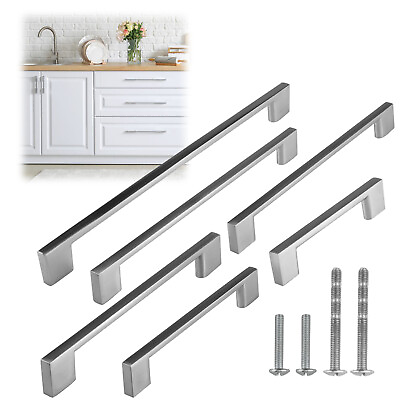 #ad Stainless Steel Brushed Nickel Modern Kitchen Pull Cabinet Handle Door Hardware