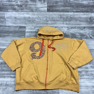 #ad Vintage Gino Green Global Hoodie Mens 5XL Orange Zip Up 9 Hand Crafted USA