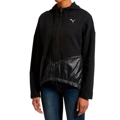#ad Puma Size Small Transition Women#x27;s Full Zip Hoodie Jacket Style: 595091 01 Black