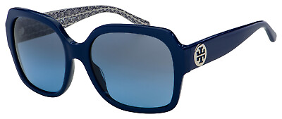 #ad Tory Burch TY7140 18148F Large Rectangle Plastic Sunglasses Gradient Lens 8995 7