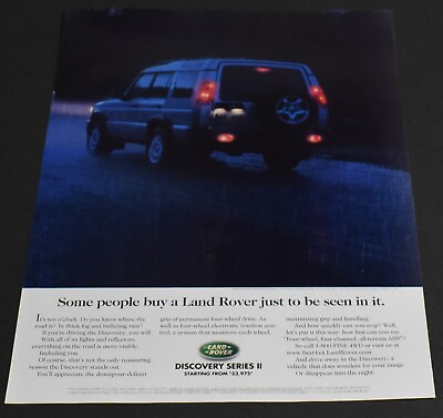 #ad 2000 Print Ad Land Rover Discovery 4WD Be seen in it Fog Rain Art Ride Drive