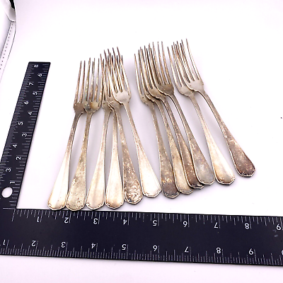 #ad Set of 12 Christofle Silver Forks No Mono Unpolished 6.25quot;