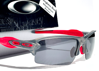 #ad NEW Oakley FLAK 2.0 Matte Grey Smoke w POLARIZED Galaxy Black Lens Sunglass 9188