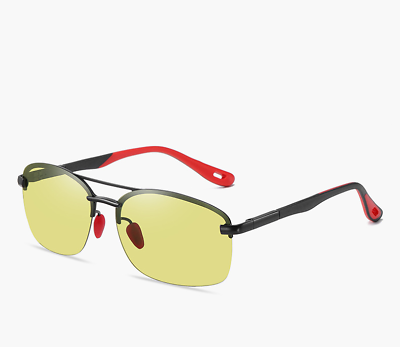 #ad Men#x27;s Rimless Half Frame Polarized Sunglasses: Modern and Sleek Eyewear