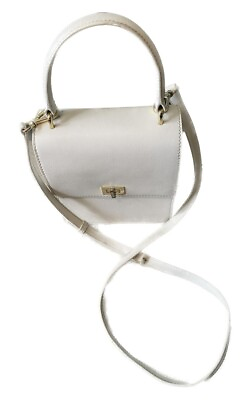 #ad Neely amp; Chloe NO. 19 THE MINI LADY BAG in WHITE SAFFIANO Lightly Used.
