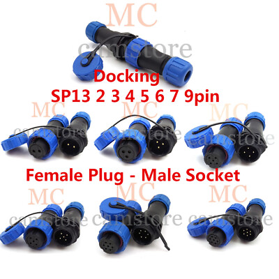 #ad SP13 2 3 4 5 6 7 9 Pin Panel Mount IP68 Waterproof Plug amp; Socket $4.74