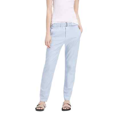 #ad VINCE Light Blue Belted Casual Pants Soft Cotton Blue Women#x27;s Size Large