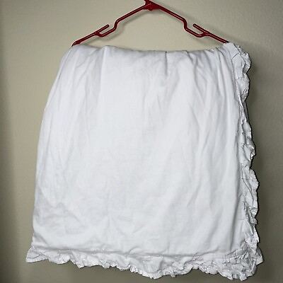 #ad Nifular Cottagecore Shabby Chic Ruffled White Full Size Duvet Cover 100% Cotton