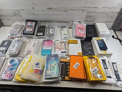 #ad Bulk Wholesale Lot of 65 Mixed Phone Cases Various Apple Samsung Models etc