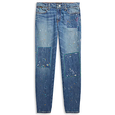 #ad Polo Ralph Lauren Girls#x27; Paint Print Astor Slim Boyfriend Jeans Size 14
