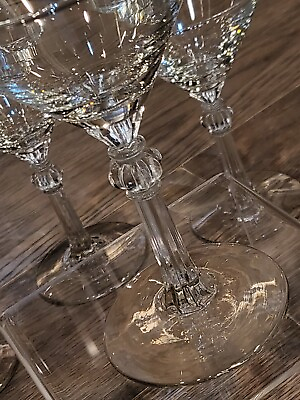 #ad 10 Libbey Glass Co Crystal Stem Cut Polished Cocktail Martini Tall Sherbert