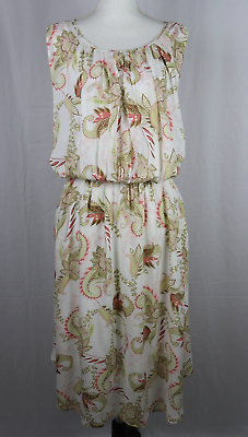 #ad J. Jill Midi Dress Women Size XL Sleeveless Floral Blouson Lined Long Rayon Maxi