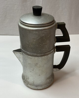 #ad Vintage Wear ever 3042 Aluminum Coffee Pot 2 Cup Pot Drip Percolator Camping $30.40
