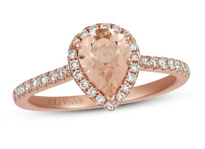 #ad Le Vian Morganite Ring 1 3 ct Natural Diamonds 14K Strawberry Gold Levian Size 7