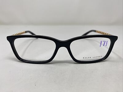 #ad Ralph Lauren RL 6198 5001 55 15 140 Black Gold Full Rim Eyeglasses Frame 6551