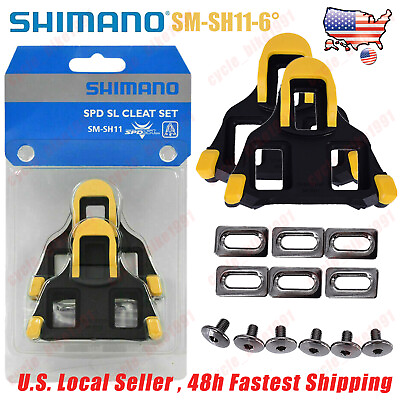 #ad Genuine Shimano SM SH11 Cleat set SPD SL Road Bike Shoes Pedal Cleats 6° Float
