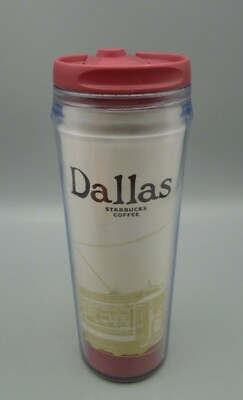 #ad Starbucks Dallas Texas Clear amp; Brick Red Travel Mug 12oz 35L $19.99