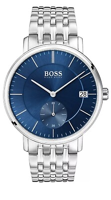 #ad Brand New Hugo Boss Men#x27;s Corporal Blue Dial Stainless Steel Watch 1513642