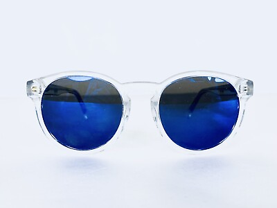 #ad Prive Revaux Clear Round Sunglasses Polarized Blue Lens St.John C30 53 21 145