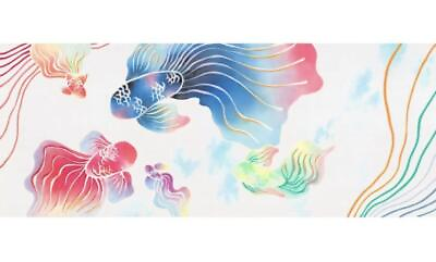#ad Kaga Yuzen Towel Goldfish Pattern Tsumugi