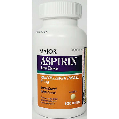 #ad Major Low Dose Aspirin 81 mg EC Table 1000Count Baby Aspirin Generic Bayer 12 25