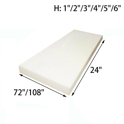 #ad High Density Upholstery Foam Seat Padding Cushion Replacement 24quot;x72quot; 24quot;x108quot;