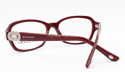 #ad Bvlgari 4071 B 5264 Eyeglasses Glasses Dark Red Bordeaux w Crystals 51 16 135