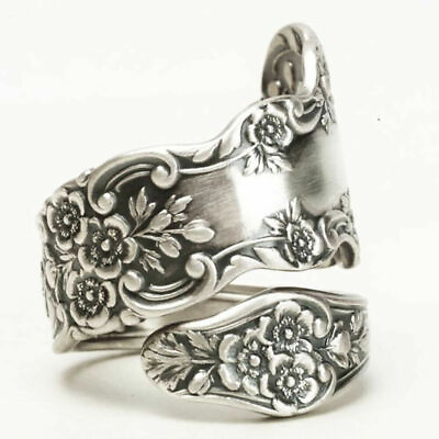 #ad Fashion Flower Silver Plated Rings for Women Party Jewelry Gift Rings Size 6 10